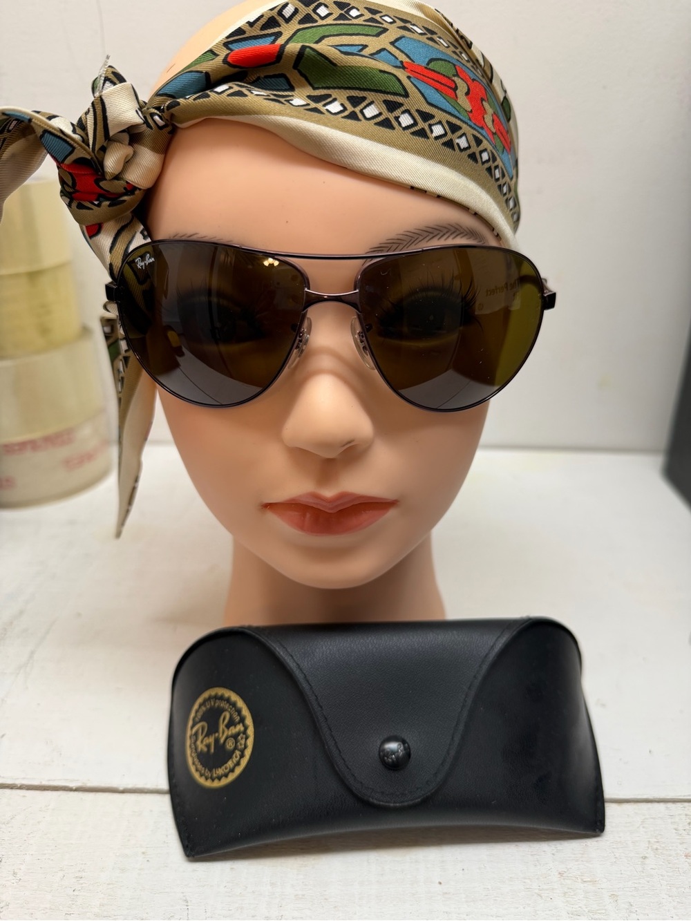 Ray-Ban Brown Lens Gold Frame Aviator Sunglasses